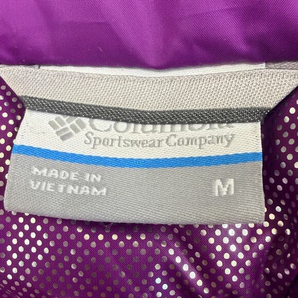 Columbia Omni-Tech Purple Down Hooded Jacket Women’s Medium - Picture 12 of 13